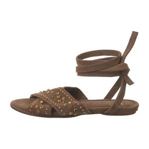 Maje Suede Studded Accents Gladiator Sandals